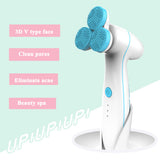 Sonic Silicone Facial Cleansing Brush Blackhead Removal Acne Pore Cleanser Machine Peeling Face Washing Brush Device With Base