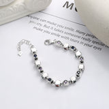S925 Sterling Silver European And American-style Hip Hop Rainbow Candy-colored Small Square Stitching Bracelet