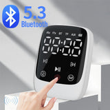 Bluetooth 5.3 Transmitter Receiver Portable Wireless Audio Adapter AUX TF MP3 Player Stereo Touch Screen Digital Clock Speaker
