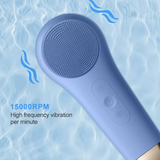 Multifunctional LED Red Blue Light Heat Cold Waterproof Electric Facial Cleansing Brush Portable Silicone Electric Face Scrubber