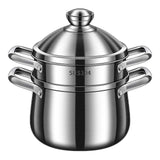 (22cm soup pot with s) Functional Induction Safe Stockpots Nonstick Bottom Stock Pots with Steaming Tray for Cannings and Outdoor Cooking