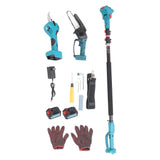 Cordless Electric Chainsaw Kit Brushless Rechargeable Mini Electric Chainsaw Pruner Pruning Shears 100240V US Plug