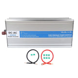 2000W Pure Sine Wave Inverter 2 AC Socket LED Display Car Power Converter with 5V 2.1A USB Port DC24V
