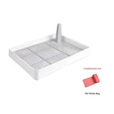 Litter Pan with Grid Dog Training Pan Cage with Toilet Tray Removable Enclosure Animal Litter Box