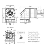 Speed Reducer Alloy Steel Right Angle Planetary Gearbox for Stepper Motor CNC Laser Machine 70 75Nm