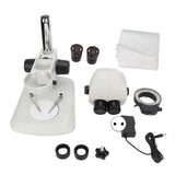 Binocular Microscope Kit with Ring Light for Adults Scientific Education Supplies White 100240V EU Plug