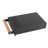 Coffee Knock Drawer Box Thickened Stainless Steel Coffee Ground Knock Container with Handle Black