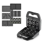 6 in 1 Electric Sandwich Maker Breakfast Machine with 6-set Removable Non-stick Plates Double-Sided Heating Waffle Maker Donut   Maker Panini Press Gr