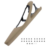 Car Door Handle Frame Assembly Inner Button Switch Trim ABS Artificial Leather Fit for 5 Series F10/F11/F18 2010?2017 LHDBeige