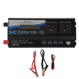 Car Power Inverter Rated 900W DC 12/24V to AC 220V 50HZ Double Socket with Ambient Light 4 USB Ports Modified Sine Wave
