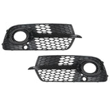 2PCS Front Fog Light Mesh Cover Gloss Black Left Right Trim Replacement for Q5 SQ5 2013?2017