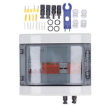 PV Solar Combiner Box 2 Strings IP65 Waterproof Solar Combiner Box with Lightning Arrester and Circuit Breaker 15A DC1000V