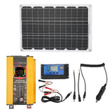 Solar Inverter System 500W Inverter 18W 18V Monocrystalline Solar Panel 30A 12V 24V Solar Charge Controller Yellow 12V to 110V