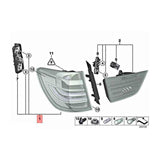 63217217311 Left Rear LED Tail Lamp Trim Bezel Brake Light for X3 F25 2009-2017 Anti-Tailgating Lam