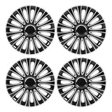 4Pcs Hub Cover 15 Inch Black Hub Protective Decorative Hub Cap Replacement For Fiat 500