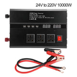 Aluminum Alloy Voltage Inverter Converter High Power Correction Sine Waves for Car Truck 24V to 220V 10000W Peak Power 2000W Rated Power