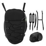 Motorcycle Rear Seat Bag Pack Waterproof Oxford Cloth HighDensity Woven Reflective Universal(Green )