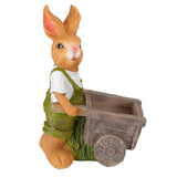 Cartoon Rabbit Flowers Pots Rabbit Resin Figurines Small Animal Decorative Plant Pot Container for Garden Lawn Decor