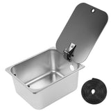 Stainless Steel RV Sink,RV Kitchen Sink 300x240x150mm RV Sinkwithwith Cover RV Kitchen Sink Impressive Results