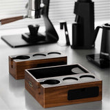 Vintage Tamping Seat Coffee Portafilter Holder51-58mm Espresso Puck Screen Storage Box Coffee Powd