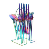 24pcs Flatware Set With Stand For Party Any Occasion Service For 6b