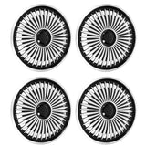 4 Pcs Wheel Rim Skin Cover Hub Silver Universal 15 in Wheel Covers Hub Caps for Fiat 500 and Most Cars
