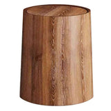 Swing Lid Wastebasket Home Wastebasket Artificial Wood Grain Trash Can Rubbish Bin