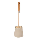 1 Set Toilet Brush and Holder Bathroom Cleaning Long Handled Toilet Scrubber Brush Bathroom Accessory Wooden Handle Toilet Brush with Holder