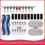 46pcs Brush Dust Bag Filter And Mop Cloth Set For Ecovacs Debot T30s T30spro T30scombo Vacuum Cleane