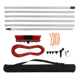 Solar Panel Cleaning Brush Water Fed Pole Kit Outdoor Window Glass Solar Panel Cleaning Extendable Telescopic Pole Water Fed Brush Spray Washer 6m
