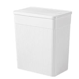 Press Type Waste Paper Bin Slim Garbage Container Bin Bedroom Garbage Can (L)