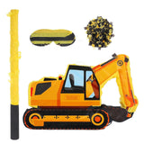 1 Set Construction Excavator Pinata For Kids Birthday Party Props With Blindfold And Bat For Construction Theme Party Decorations