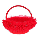 1PC Flower Basket Flower Boys Tote Flower Basket Romantic Bride Flower Basket Imitation  Lace Flower Basket Creative Wedding Scattering Petals Basket