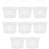 8Pcs Transparent Storage Buckets Reusable Lobster Containers Multi-use Storage Buckets