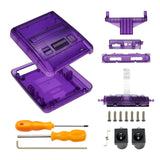 (Transparent purple) Gaming Accessories for Retro Game Console Shockproof ABS Shell Clear Box Replacement Shell Transparent Housing  Transparent purple