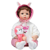 21inch Sleeping for Doll Action Figures Interaction Toy Vinyl Comfort Stuffed for Doll Caucasian Cute Reborns with Eyes-