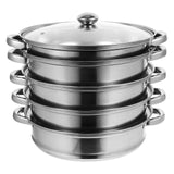 Stainless Steel Steamer Multifunctional Stockpot Practical Soup Pot Silver (5 Layers)