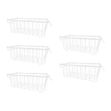 (White) Pack of 5 Stackable Freezer Baskets Freezer Organizing Case Freezer Containers Metal Texture Suitable for Refrigerator