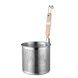 1pc Stainless Steel Wood Handle Noodle Filter Spoon Strainer Spoon for Home