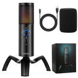 Portable Wired Handheld Mic Machine Home Party Microphones Universal Vocal Props RGB Light Free Rotation Design