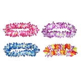 4pcs Hawaiian Leis Hula Dance Garland Artificial Flowers Neck Loop (Colorful, Rose Red, Blue and Purple)