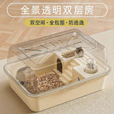 Hamster Carrier Cage: Portable Small Animals Carry Travel Case with Water Bottle Plastic Guinea Pig Outgoing Cage for Dwarf Hamster Ferret Chinchillas
