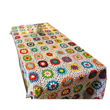 Bohemian Handmade Crochet Throw Blanket Sweater Style Woven Square Colorful Floral Tablecloth Sofa Comforter Couch Bed Recliner Cover Home Decoration