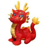 Chinese Style Dragon Doll Toy Plush Zodiac Dragon Decorative Stuffed Dragon Doll Chinese New Year Gift