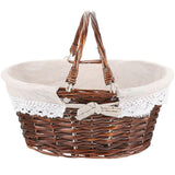Picnic Basket with Handle Woven Basket Fruits Basket Wicker Storage Basket Fruits Storage Basket