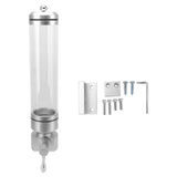 Coffee Bean Storage Dispenser Wall Mounted Round Transparent Tank Coffee Bean Display Jar for Sugar Rice Nuts Silver