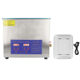 Ultrasonic Cleaner 10L 240W 40KHz Stainless Steel Cleaning Machine with Heater and Timer US Plug AC1