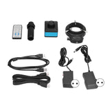1080P HD 12MP Industrial Microscope Camera 120X CMount Lens 144LED Light AC100240V