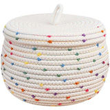 Cotton Rope Woven Storage Basket Desktop Storage Holder Home Storage Organizer with Lid