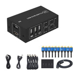 KVM Switcher 4 Port USB KVM Switches 4 in 1 Out Selectors for 4 Share 1 Monitors USB Device for Keyboards Mouse Printer